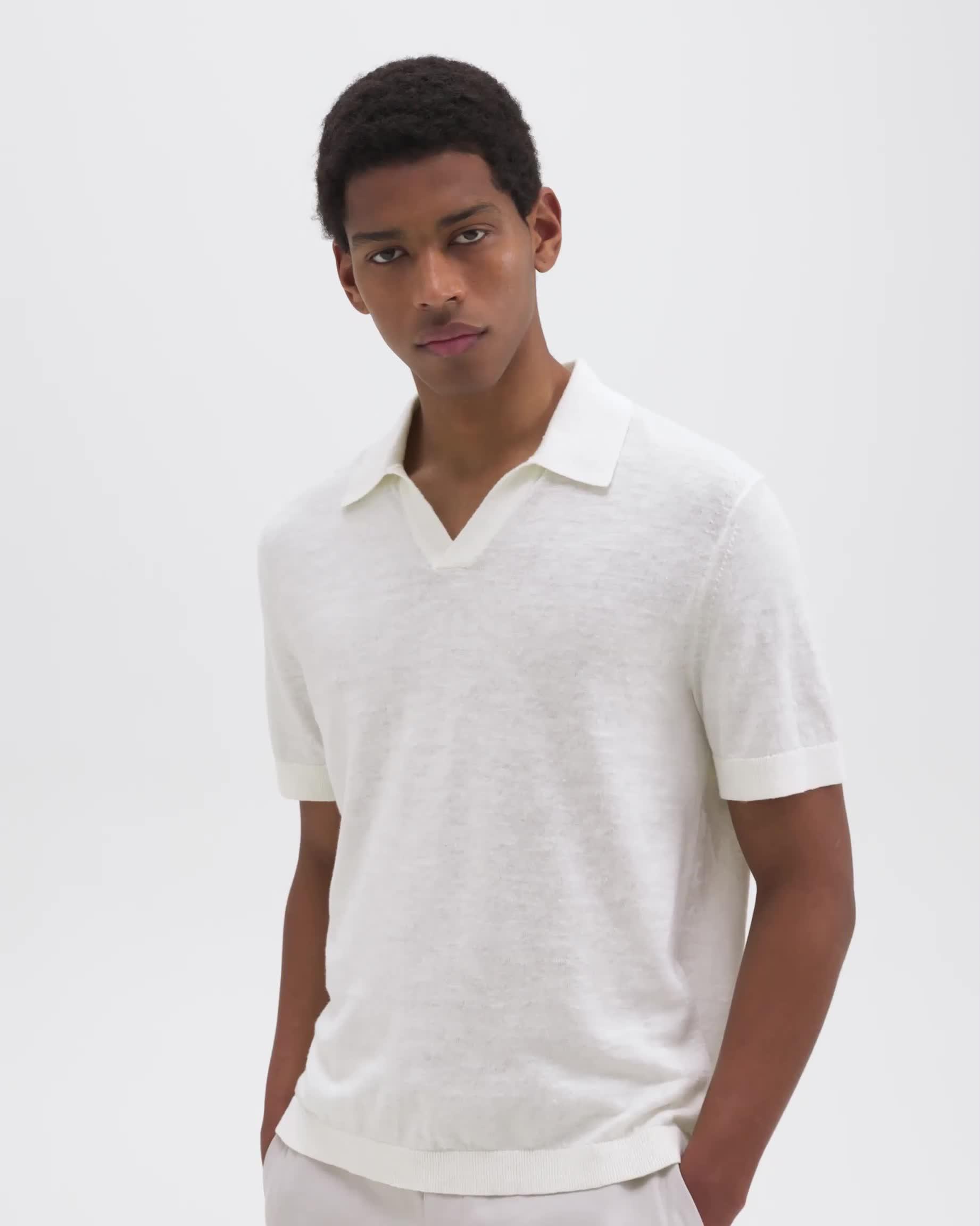 Brenan Polo Shirt in Cotton-Linen