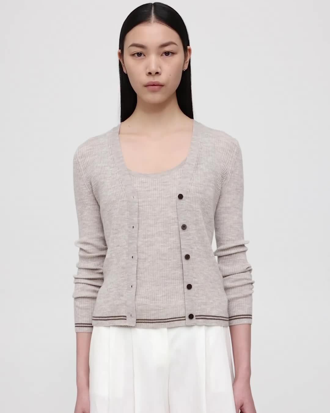 Regal Wool Rib Knit Cardigan | Theory