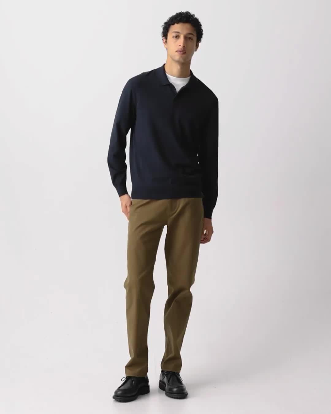 Goris Long-Sleeve Polo Shirt in Light Bilen in Baltic | Men's