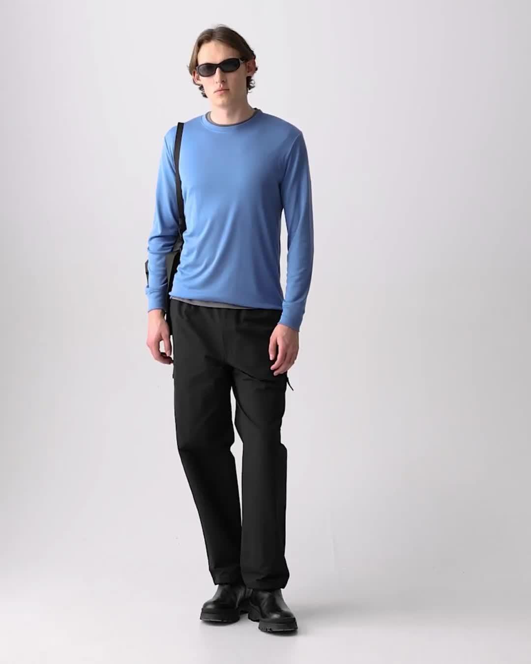 Essential Long-Sleeve Tee in Anemone Modal Jersey | Men's Luxe T