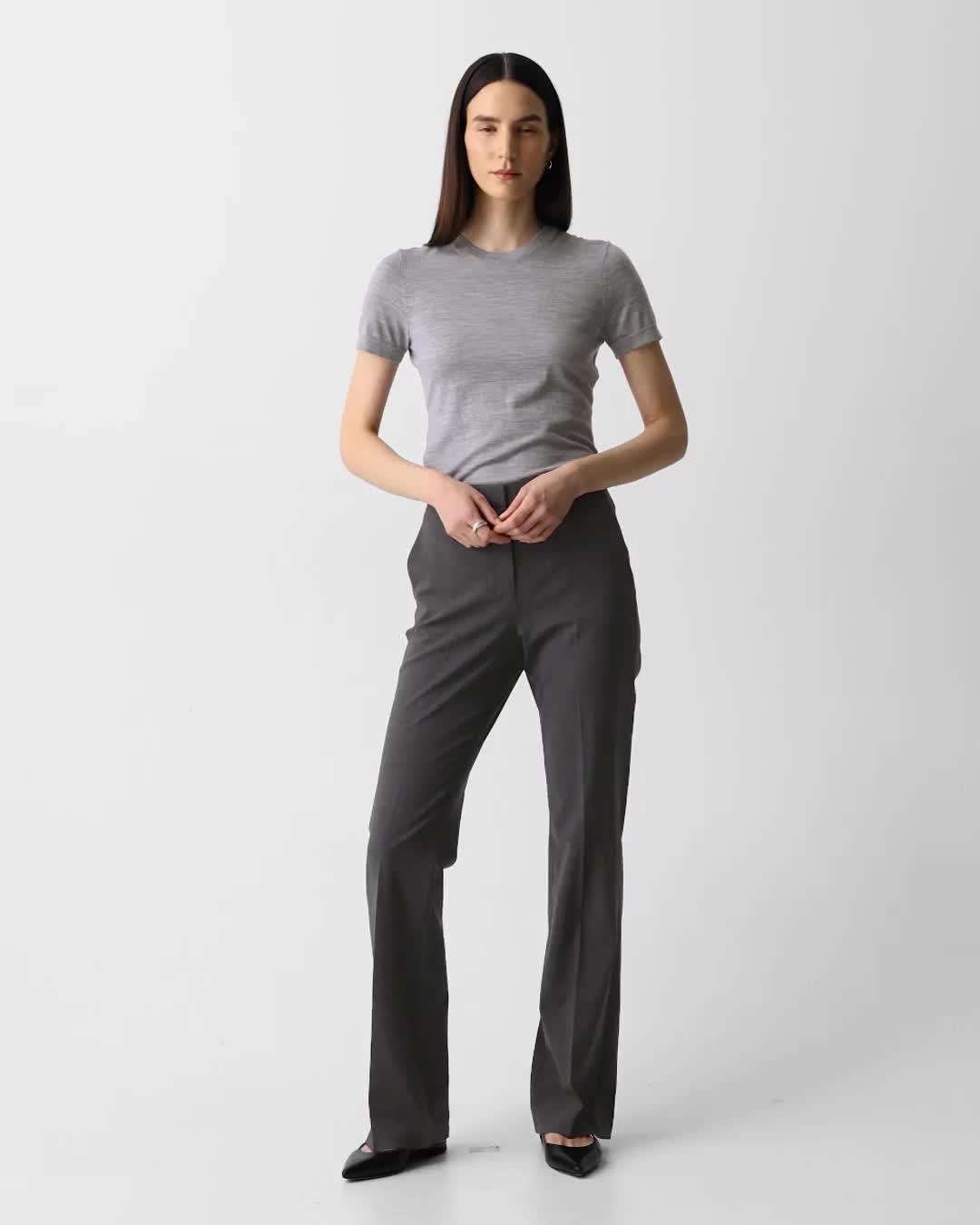 Flared Trousers in Good Wool