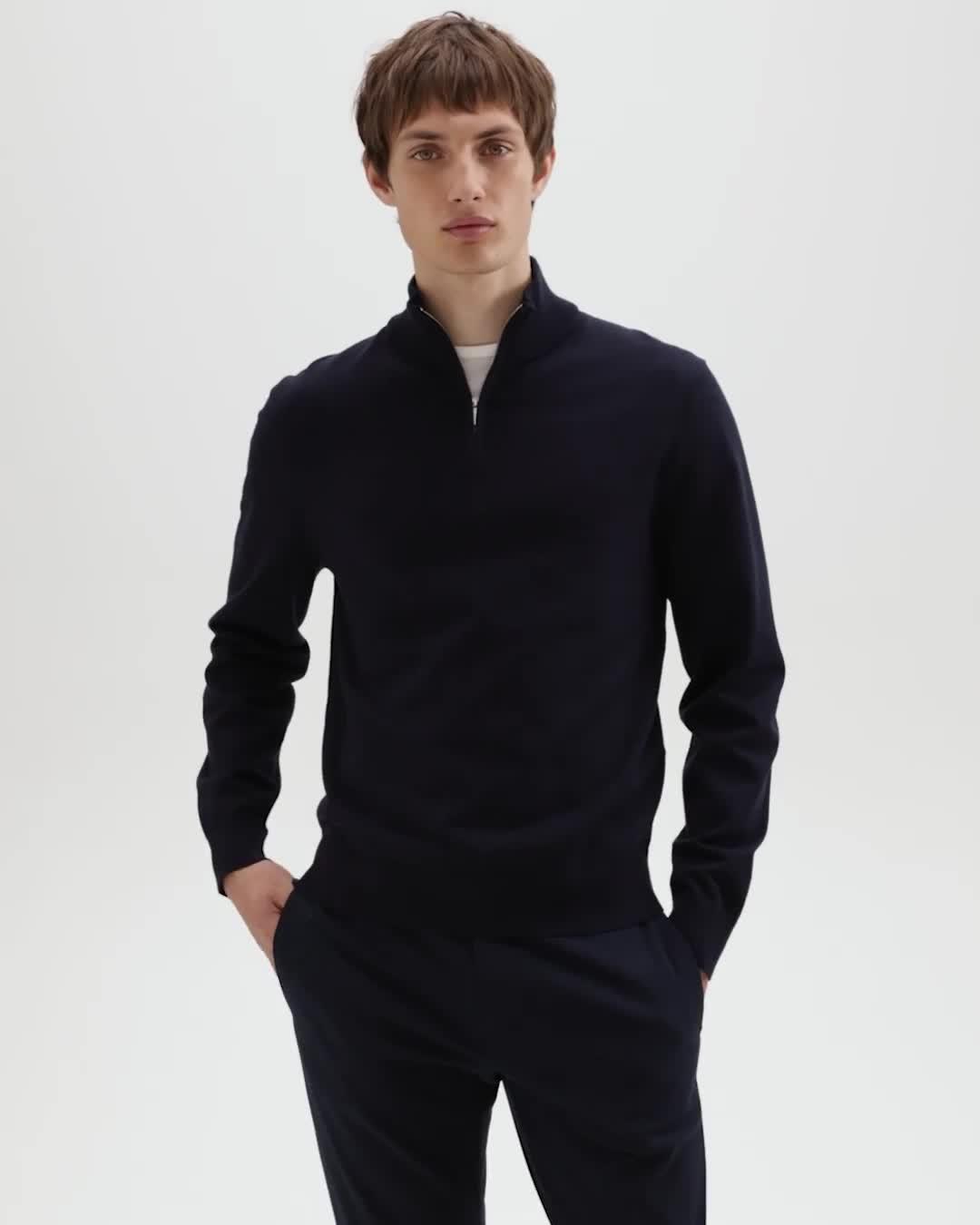 Riland Quarter-Zip Sweater in Light Bilen