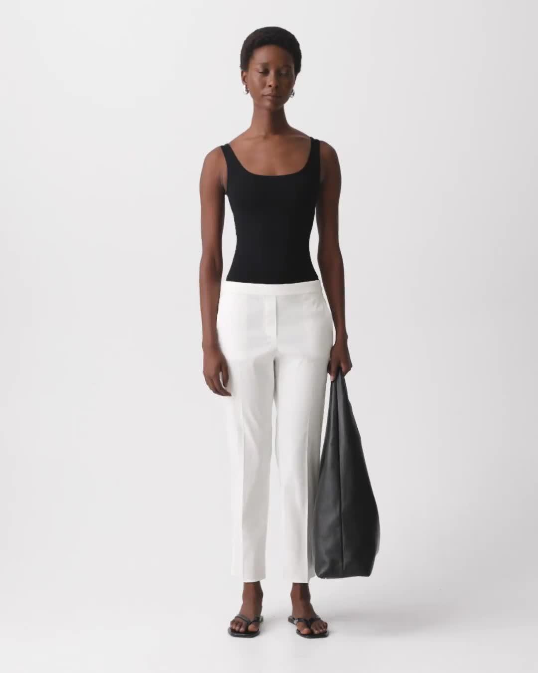 Women's White Linen Treeca Pull-On Pant | Breathable and