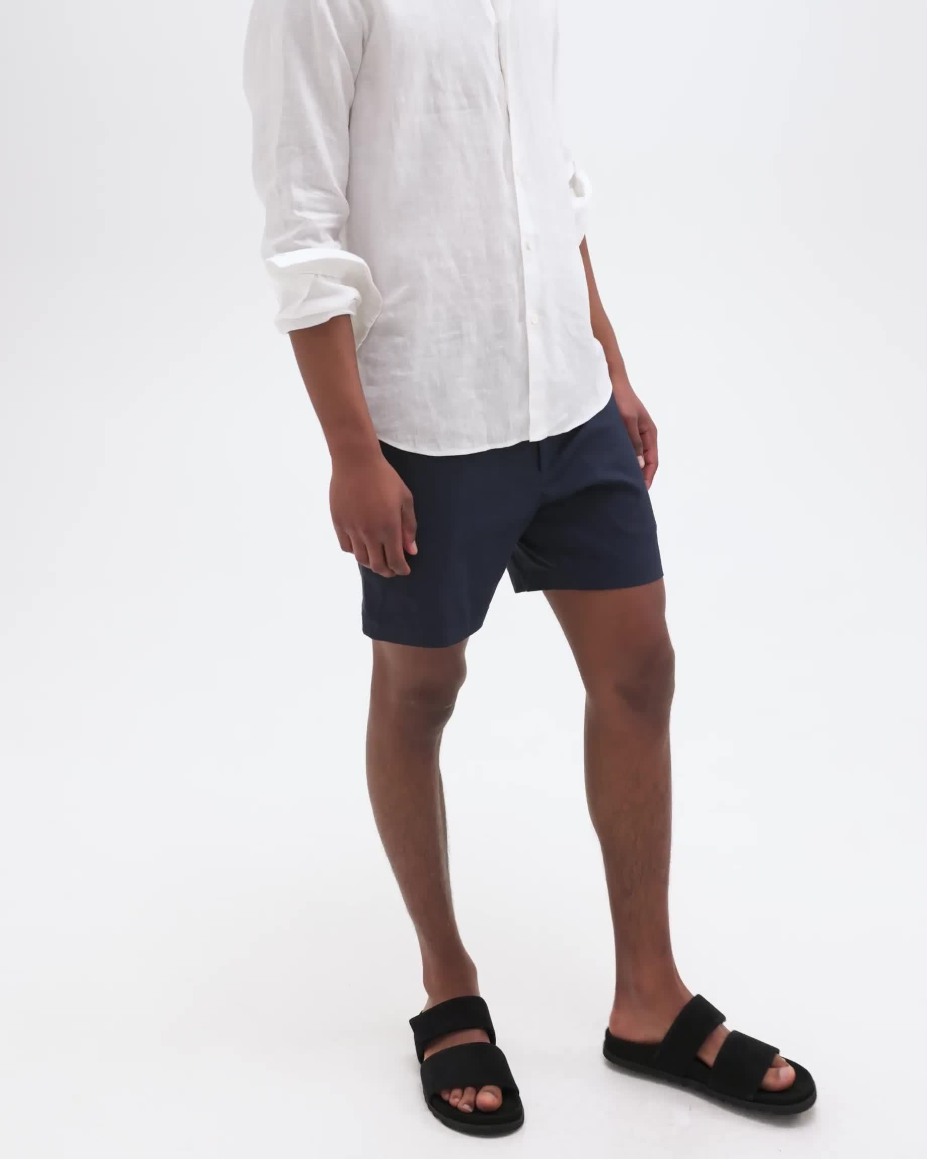 Short Curtis à Cordon de Serrage en Good Linen