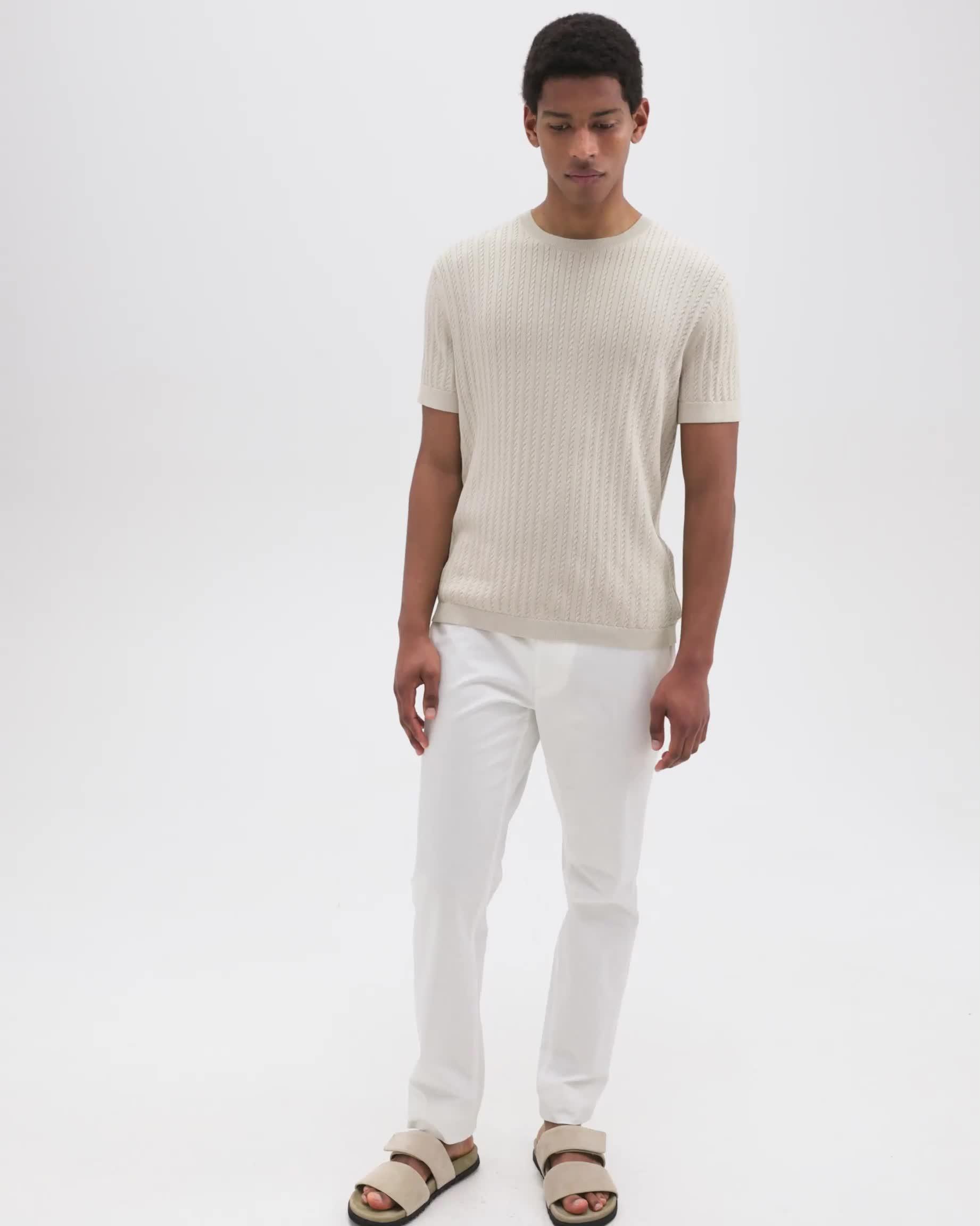 Cable Knit Tee in Cotton