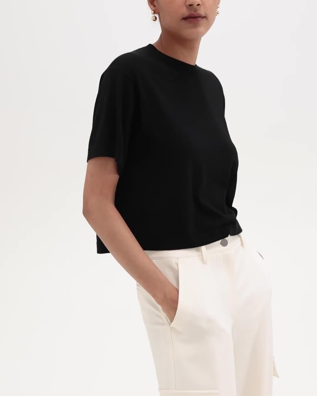 Regal Wool Boxy Tee | Theory