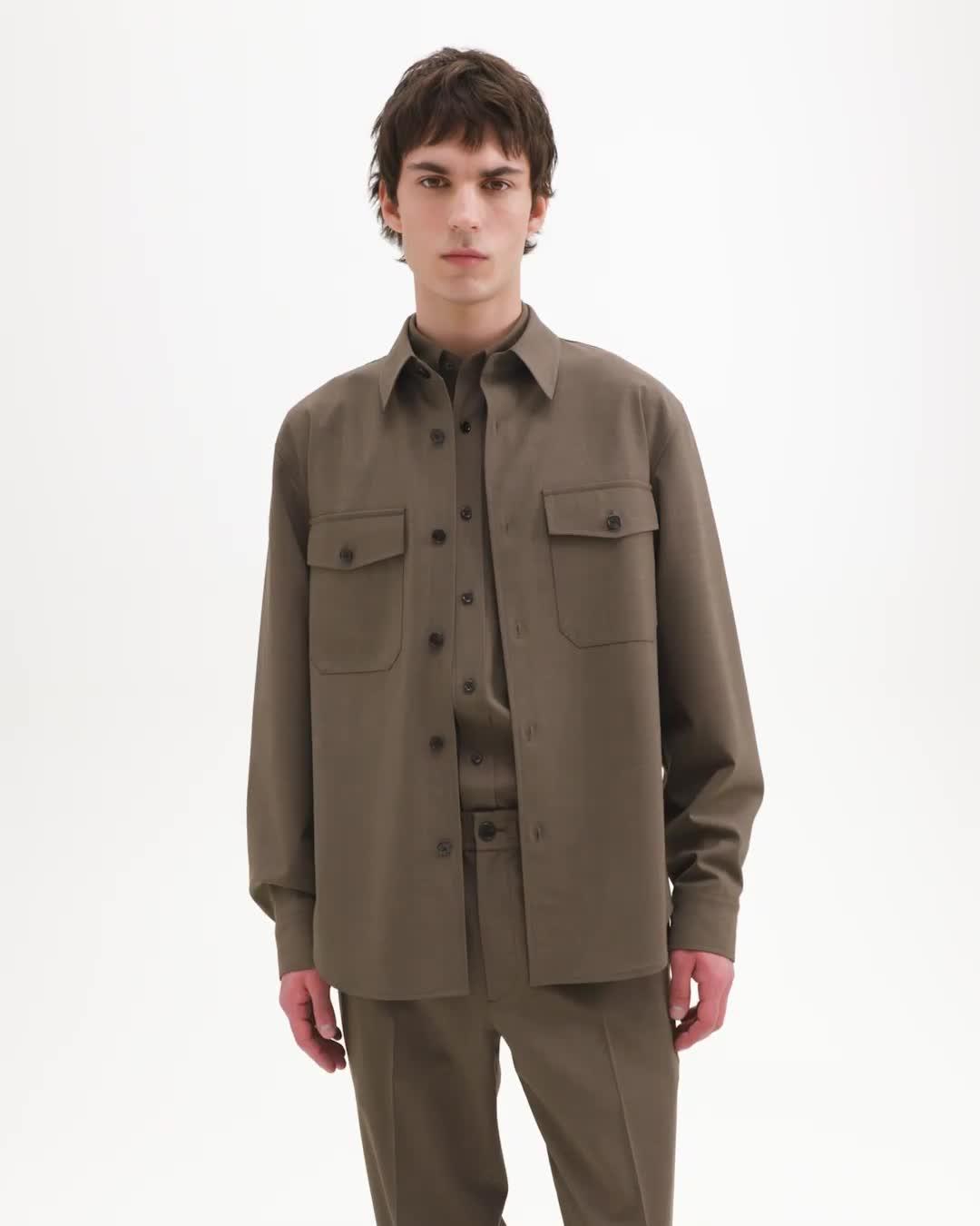 Stretch Wool Garvin Shirt Jacket | Theory