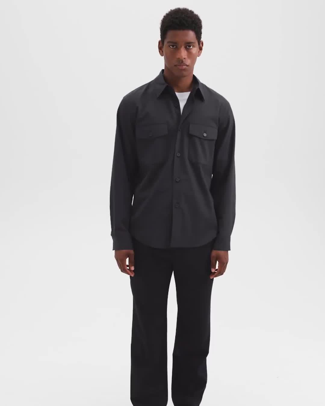 Garvin Shirt Jacket in Stretch Wool