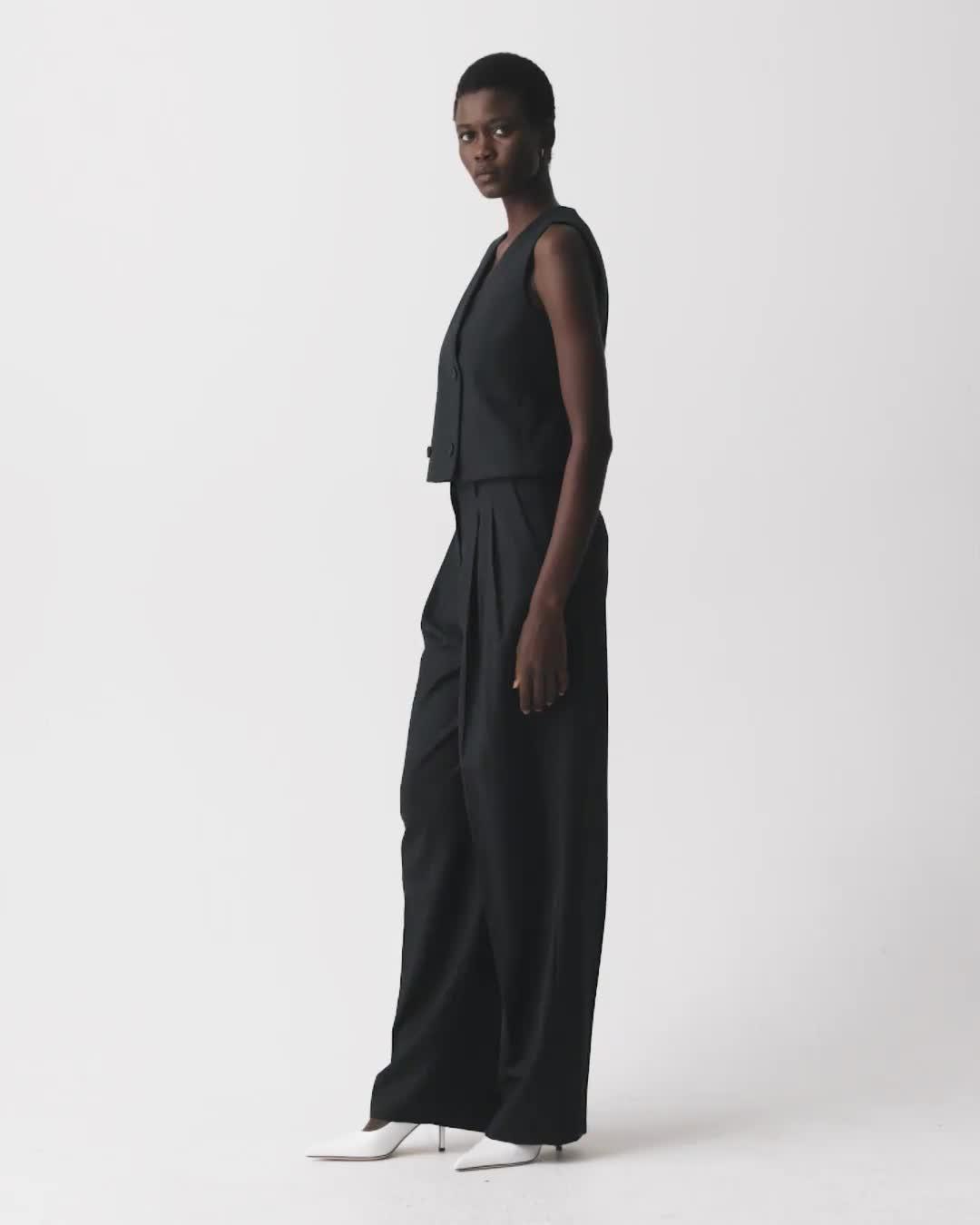 Double Pleat Pant, 33'' in Sleek Flannel