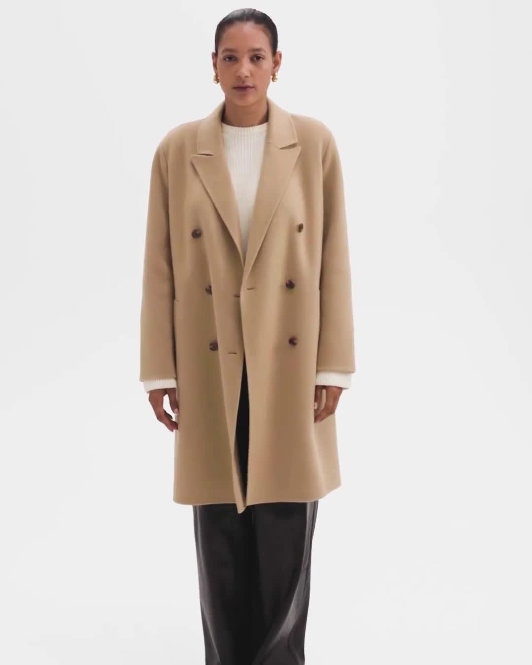 Double-Face Wool-Cashmere Double-Breasted Coat | Theory