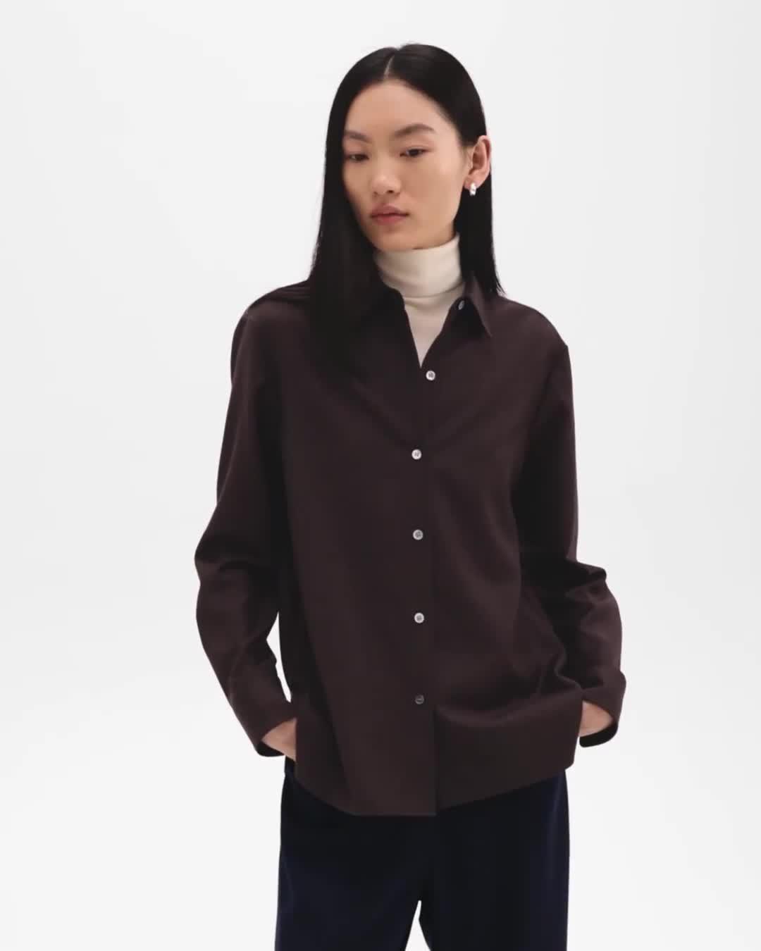 Sleek Flannel Single-Button Blazer | Theory