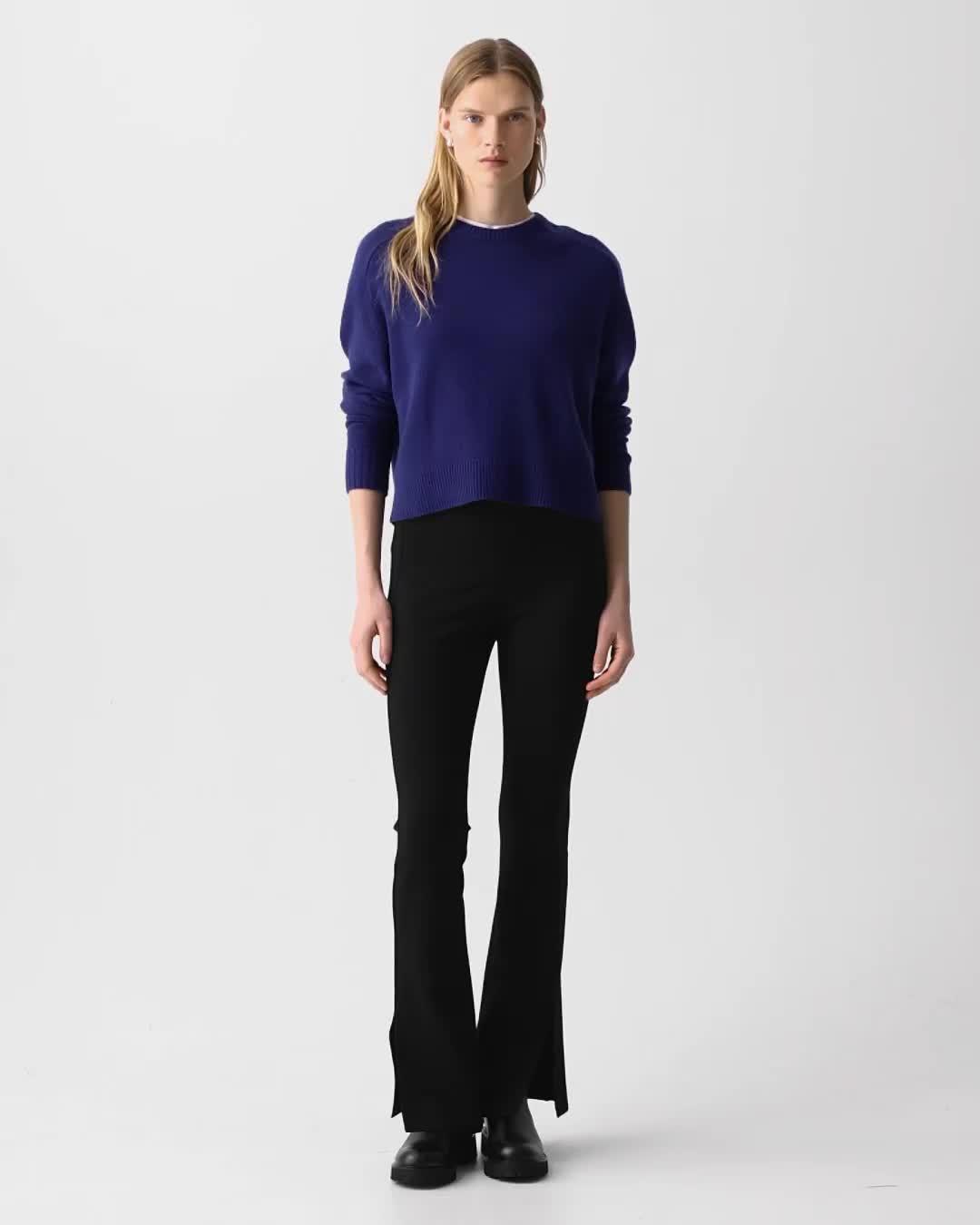 Cropped Crewneck Sweater in Cashmere