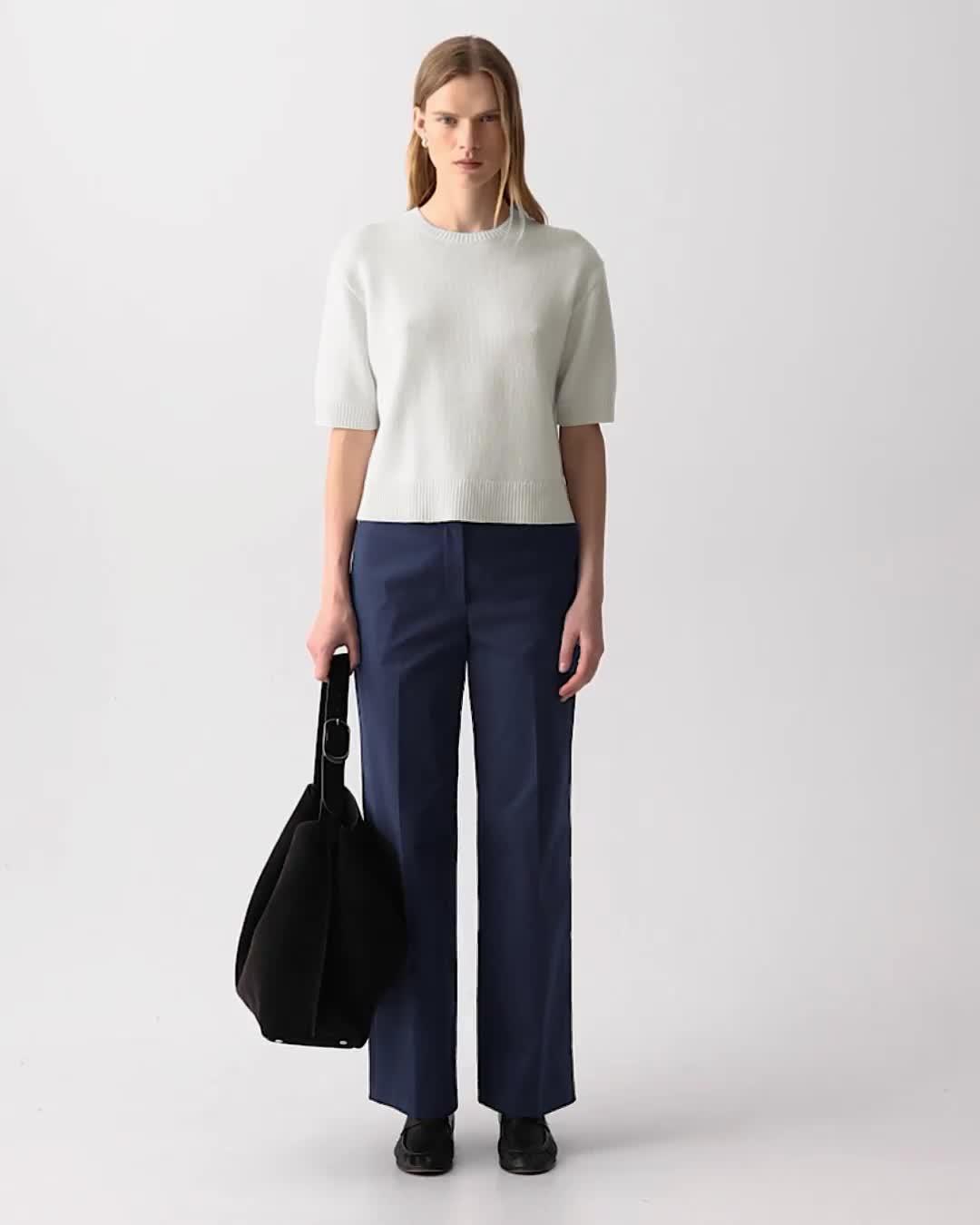 Women's Cashmere Cropped Tee in Ivory | Theory