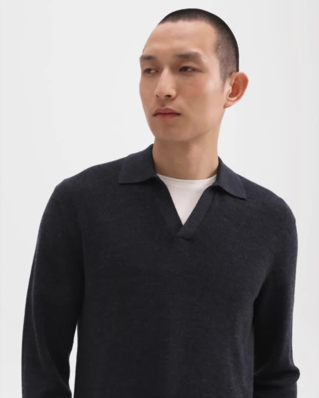 Johnny Collar Sweater in Merino Wool