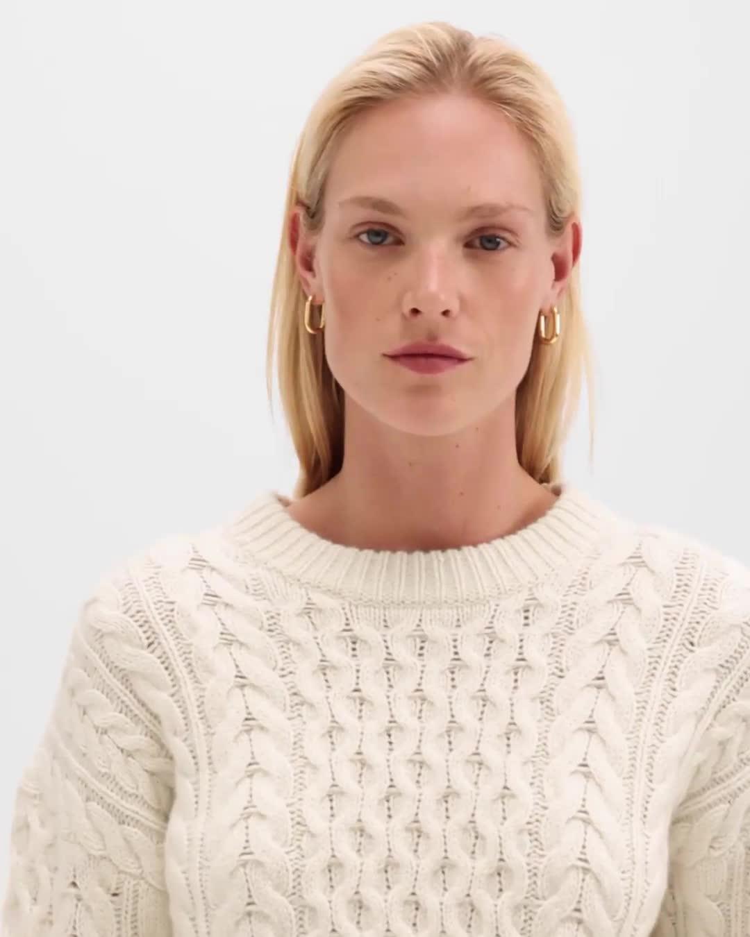 Felted Wool-Cashmere Cable Knit Sweater | Theory