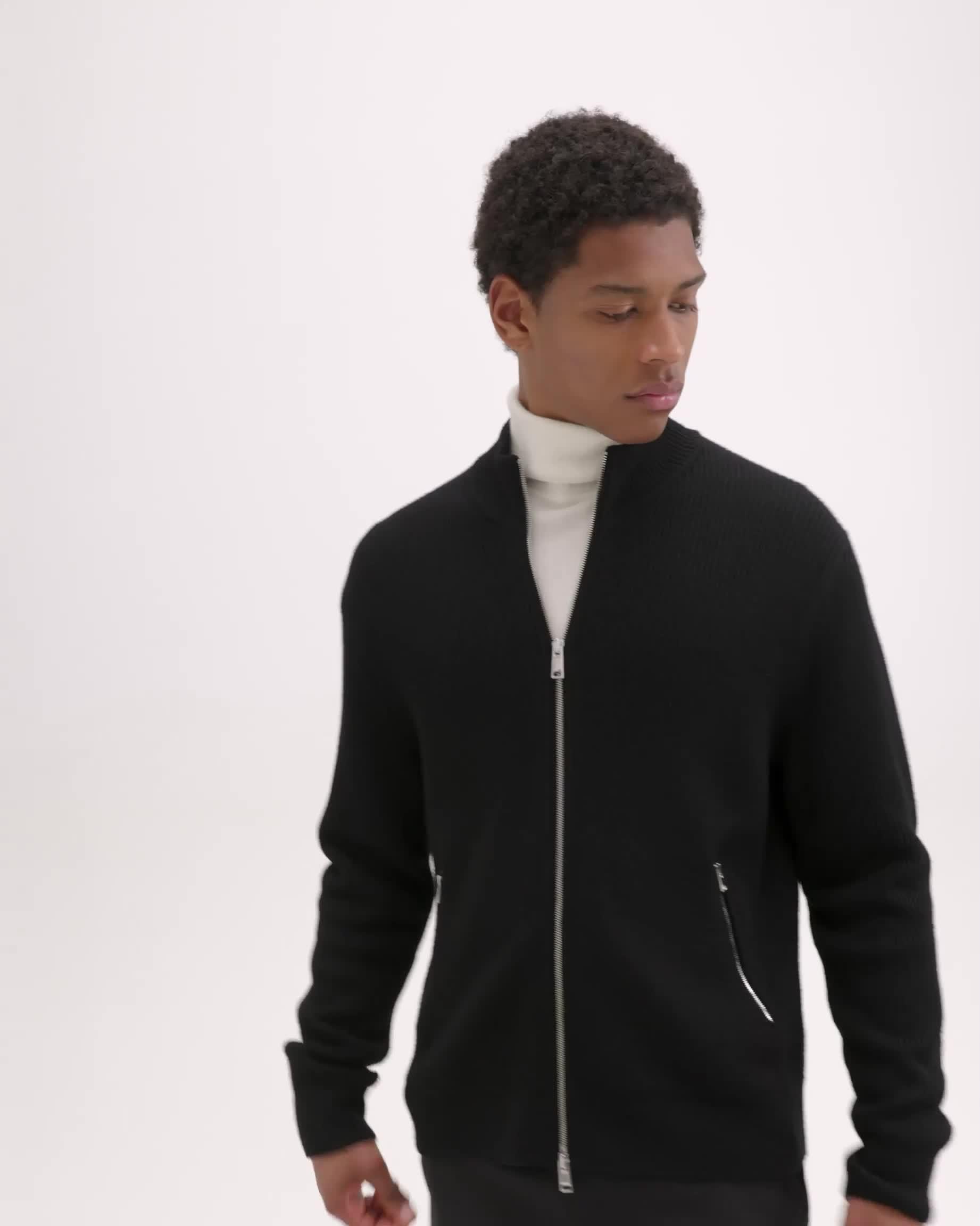 22AW ALLEGE RIB ZIP KNIT BLOUSON