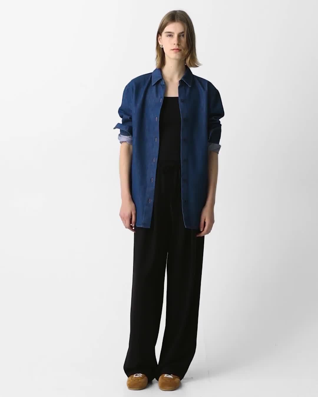 Pleated Pull-On Pant in Admiral Crepe