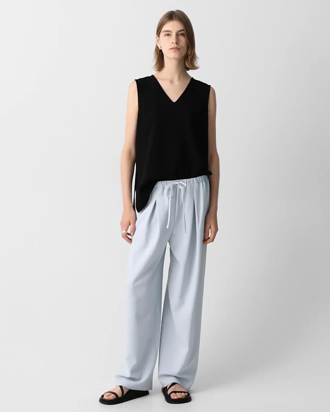 Pantalon plissé à taille élastique en crêpe Admiral