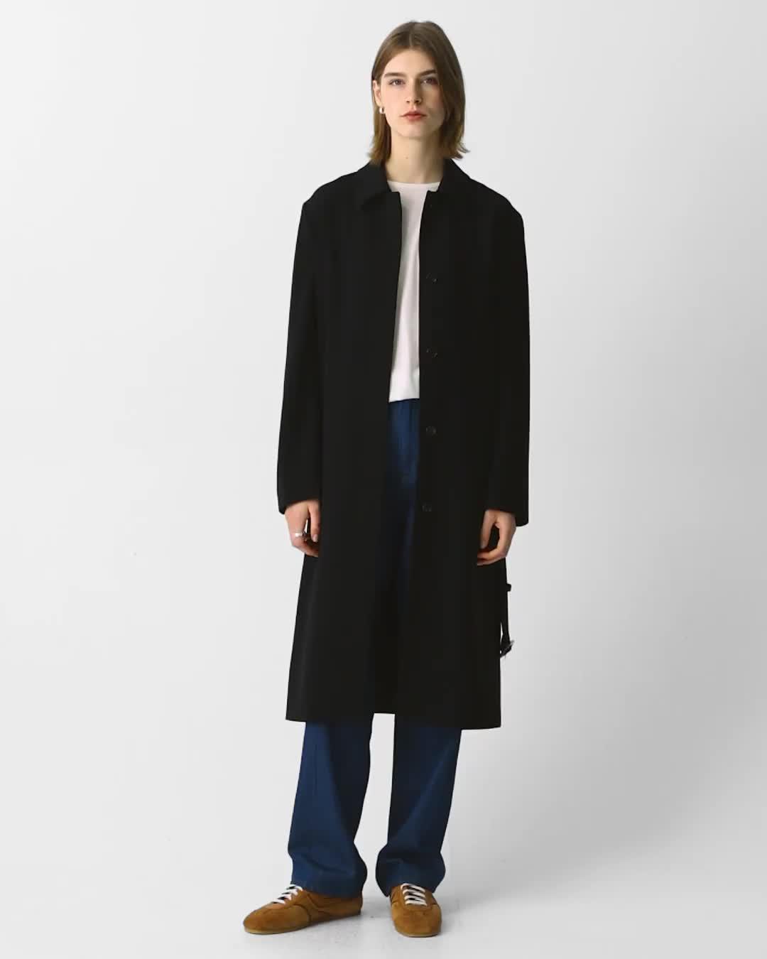 Slim Car Coat in Admiral Crepe