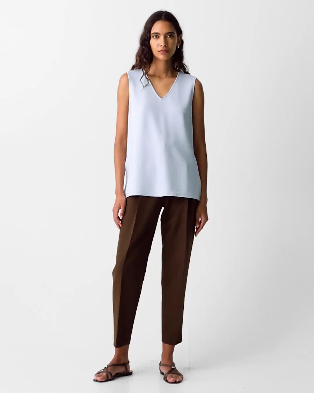 Admiral Crepe V-Neck Blouse | Theory