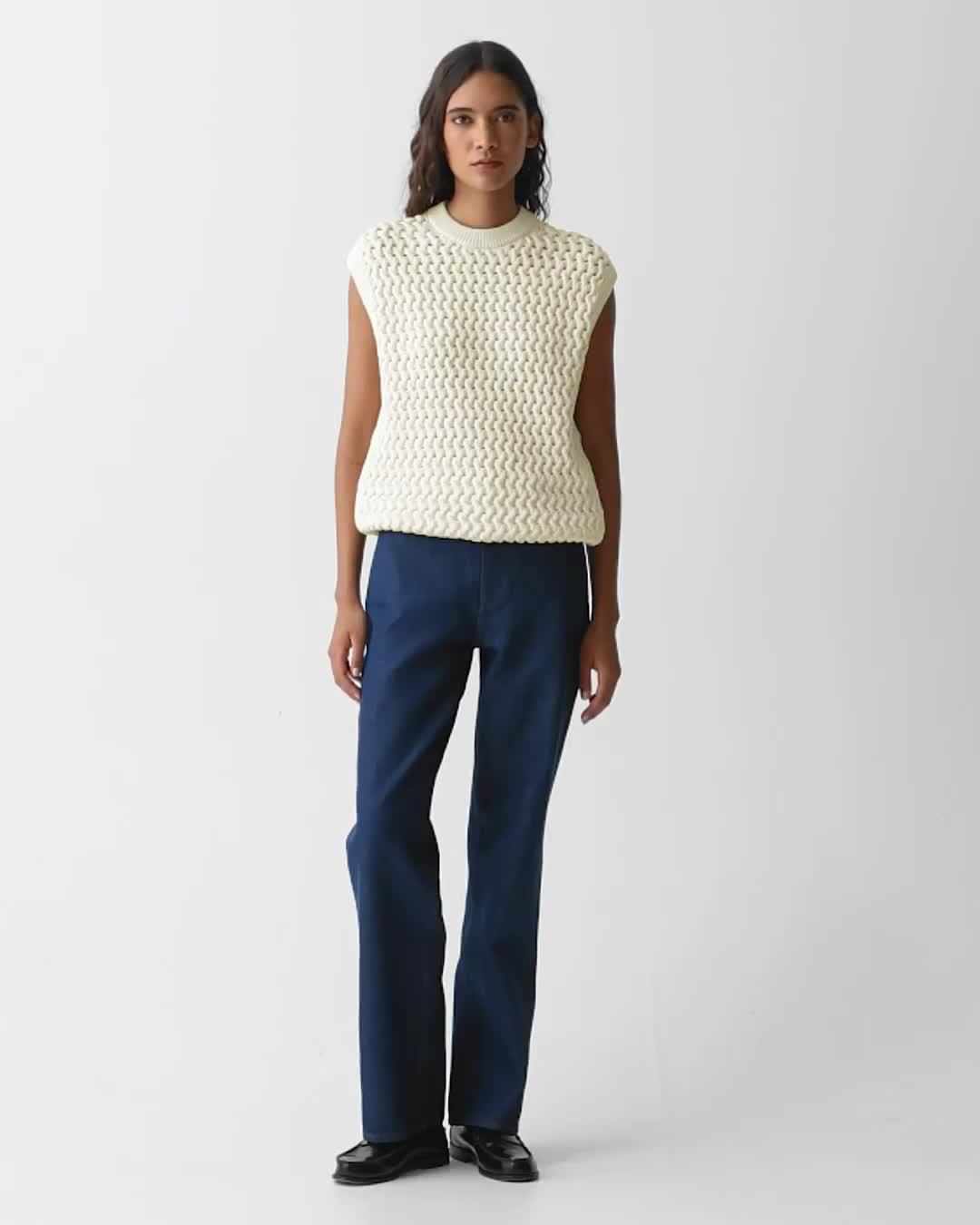 Sweater Vest in Rounded Cotton
