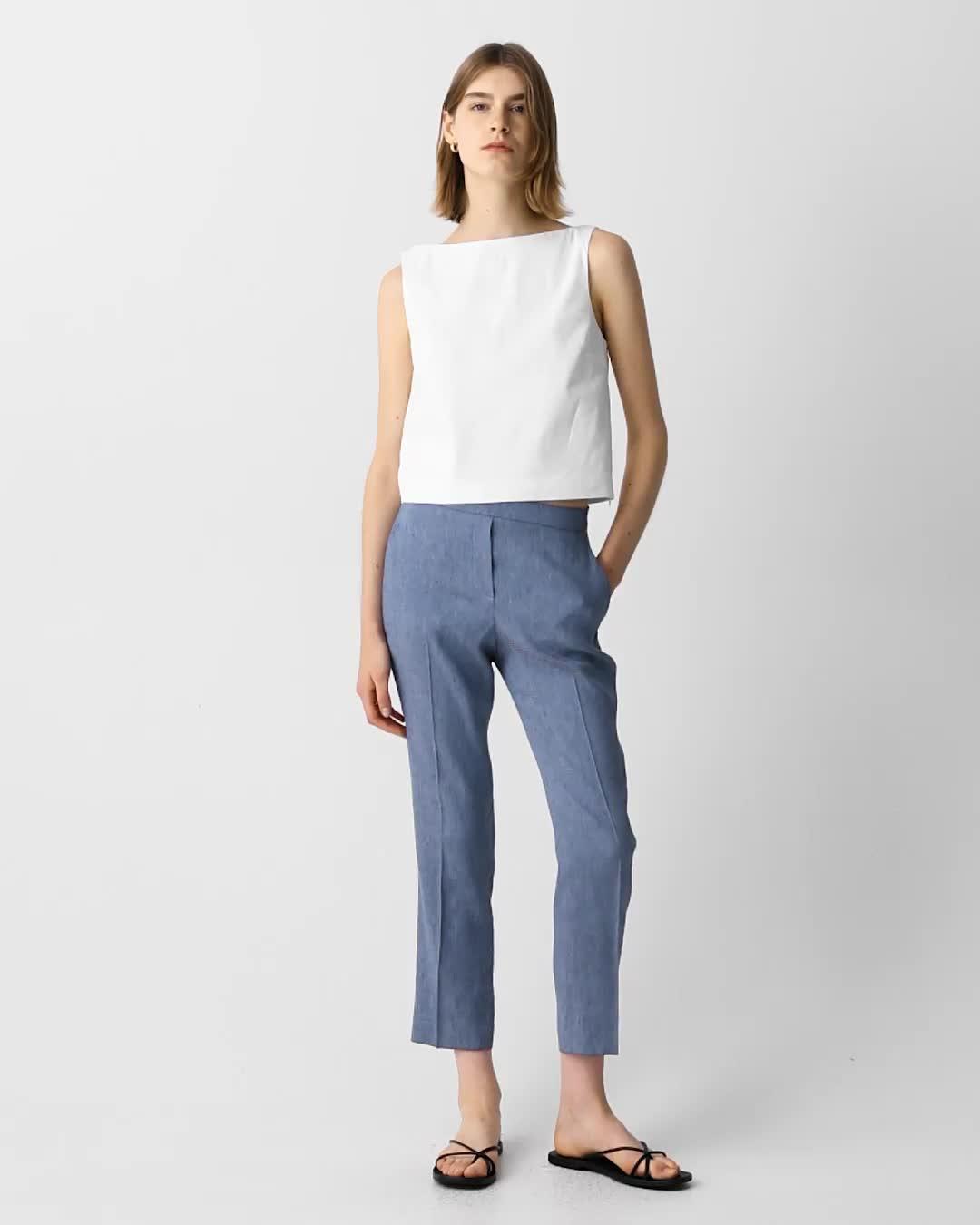 Treeca Pull-On Pant in Fluid Linen