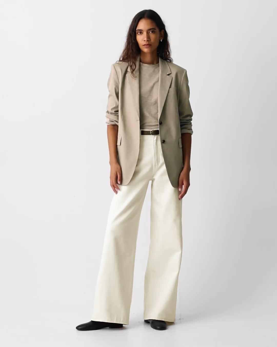 High-Waisted Wide-Leg Trousers in Denim