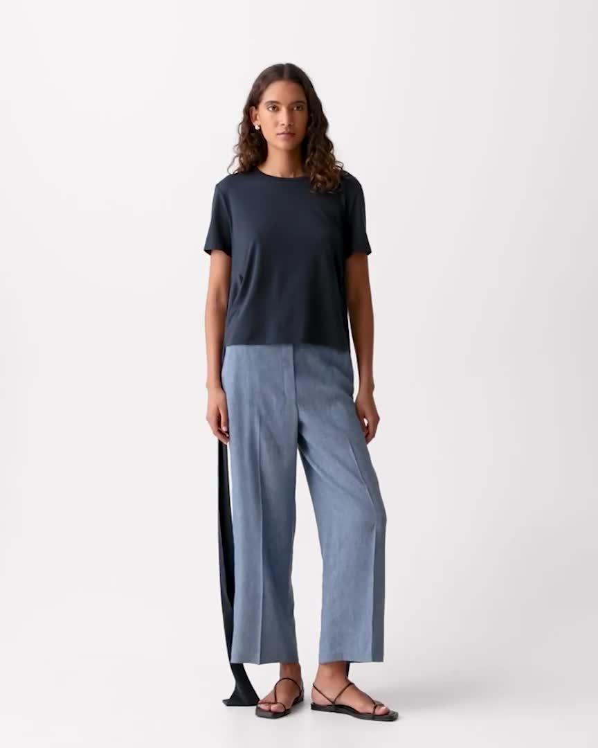 Tie-Front Tee in Cotton