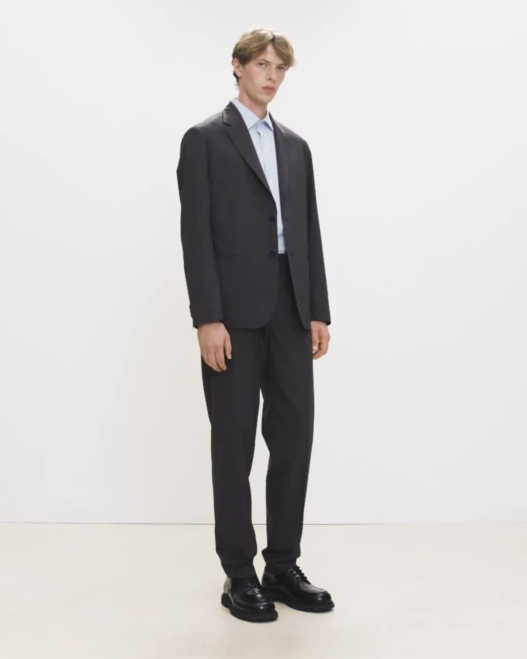 Clinton Blazer in Motion Wool in Charcoal Melange | Men's Work and