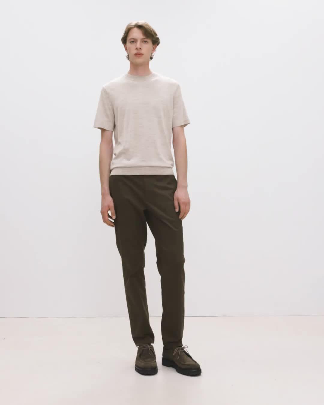 Soris Tee in Regal Wool | Men's Merino Wool Tee | Theory