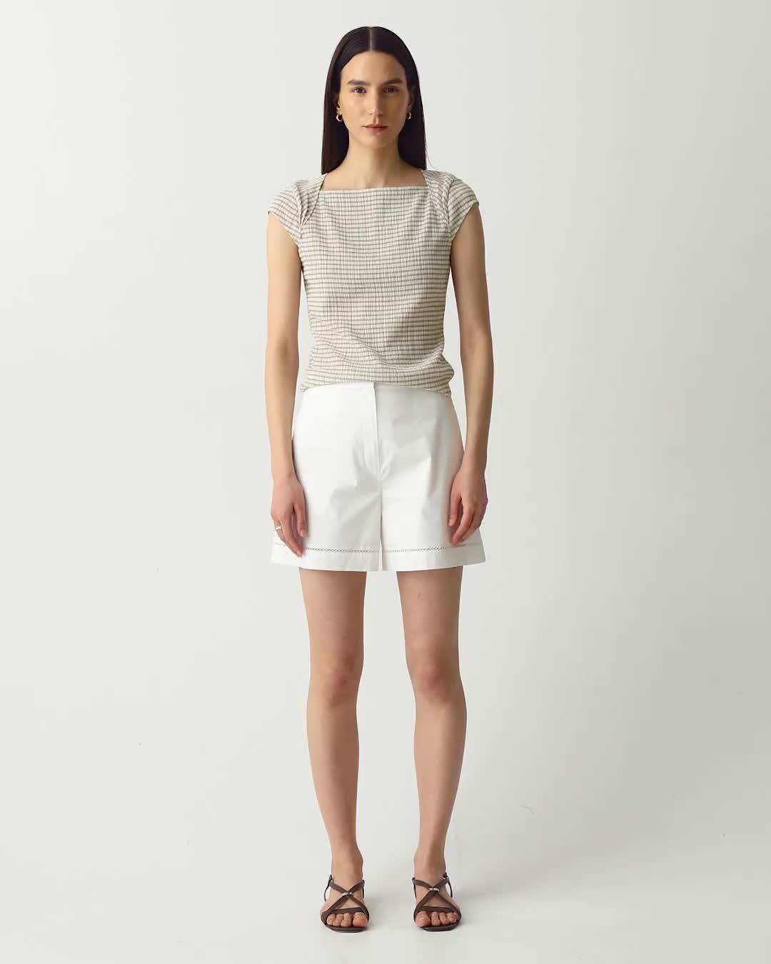 Eyelet Short in City Poplin