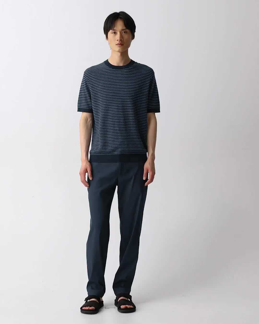Striped Tee in Pacific Linen