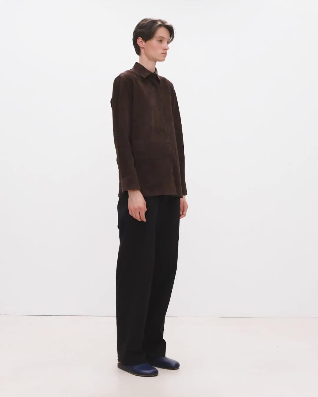 Classic Menswear Shirt in Suede