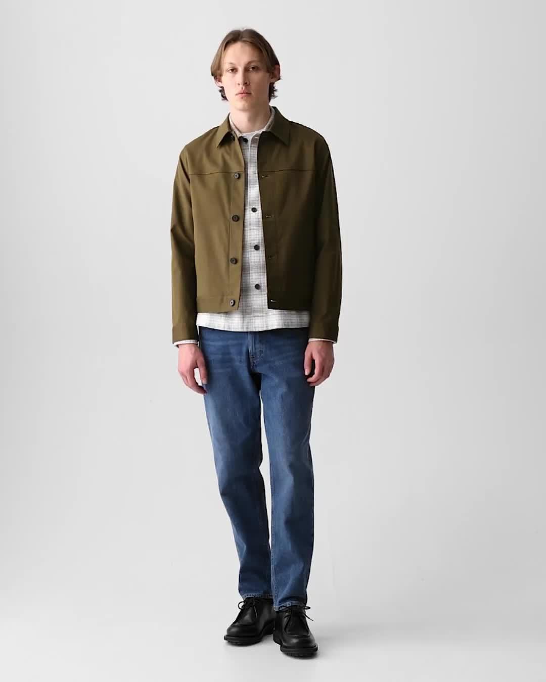 Button Jacket in Twill Stretch