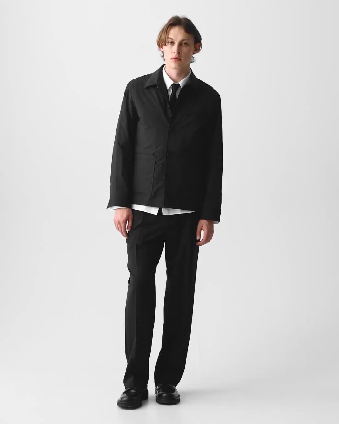 Button-Up Jacket in Motion Nylon
