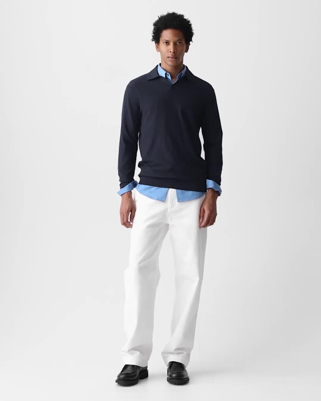 未使用級✨2025✨セオリー　LIGHT BILEN GOTIS PL　ポロ　L Soris Polo Shirt in Light Bilen in Baltic | Men's Everywear Active