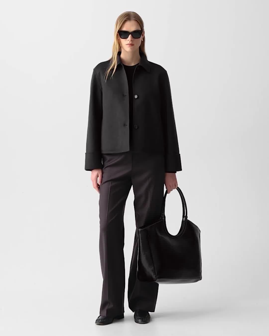 Women's Boxy Wool-Cashmere Jacket in Hickory Melange | Theory
