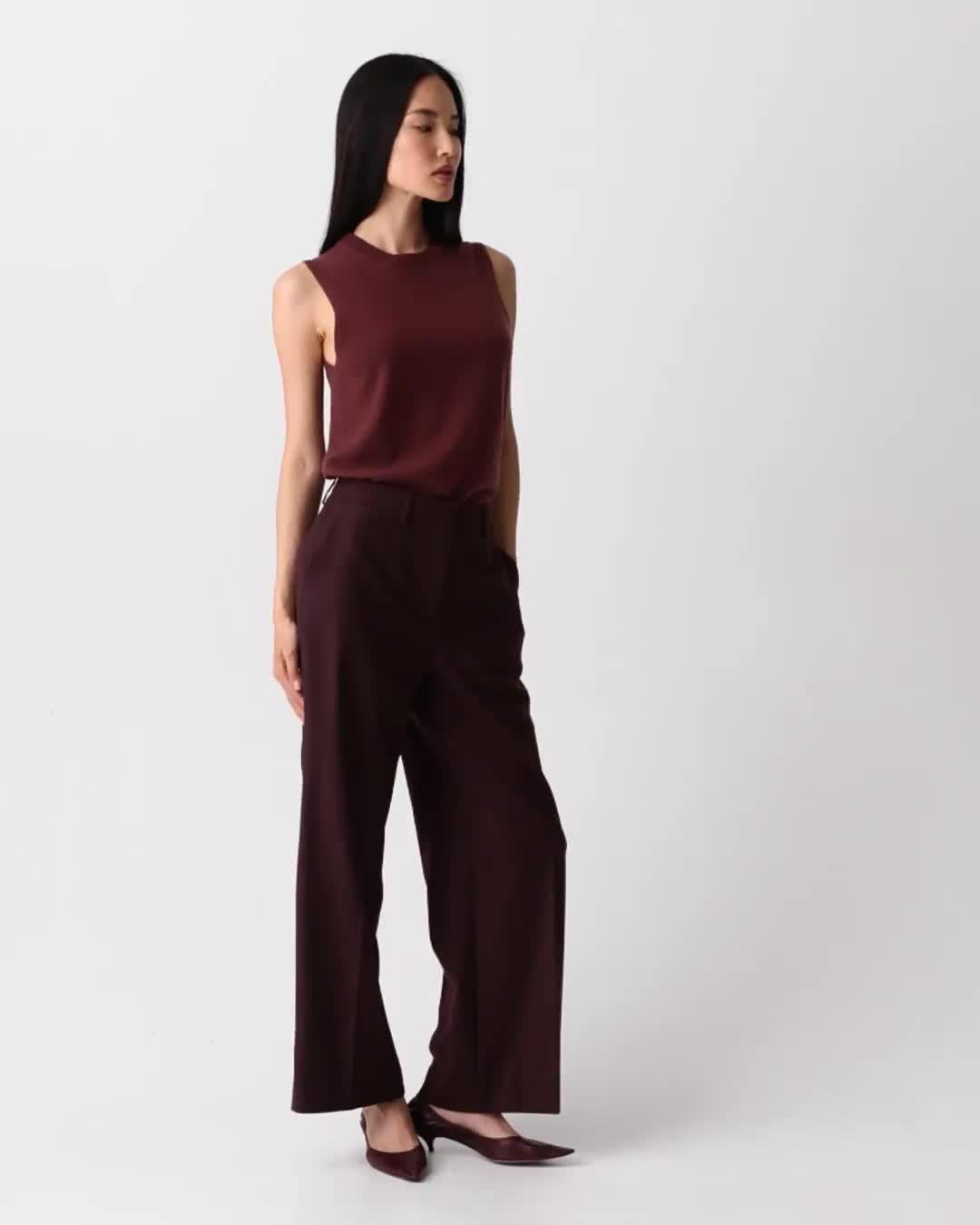 Classic Straight Trousers in Sleek Flannel