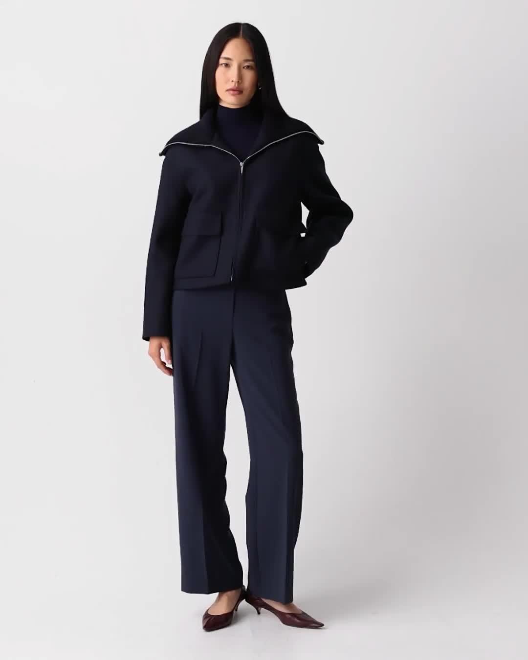 Wing Collar Jacket in Wool