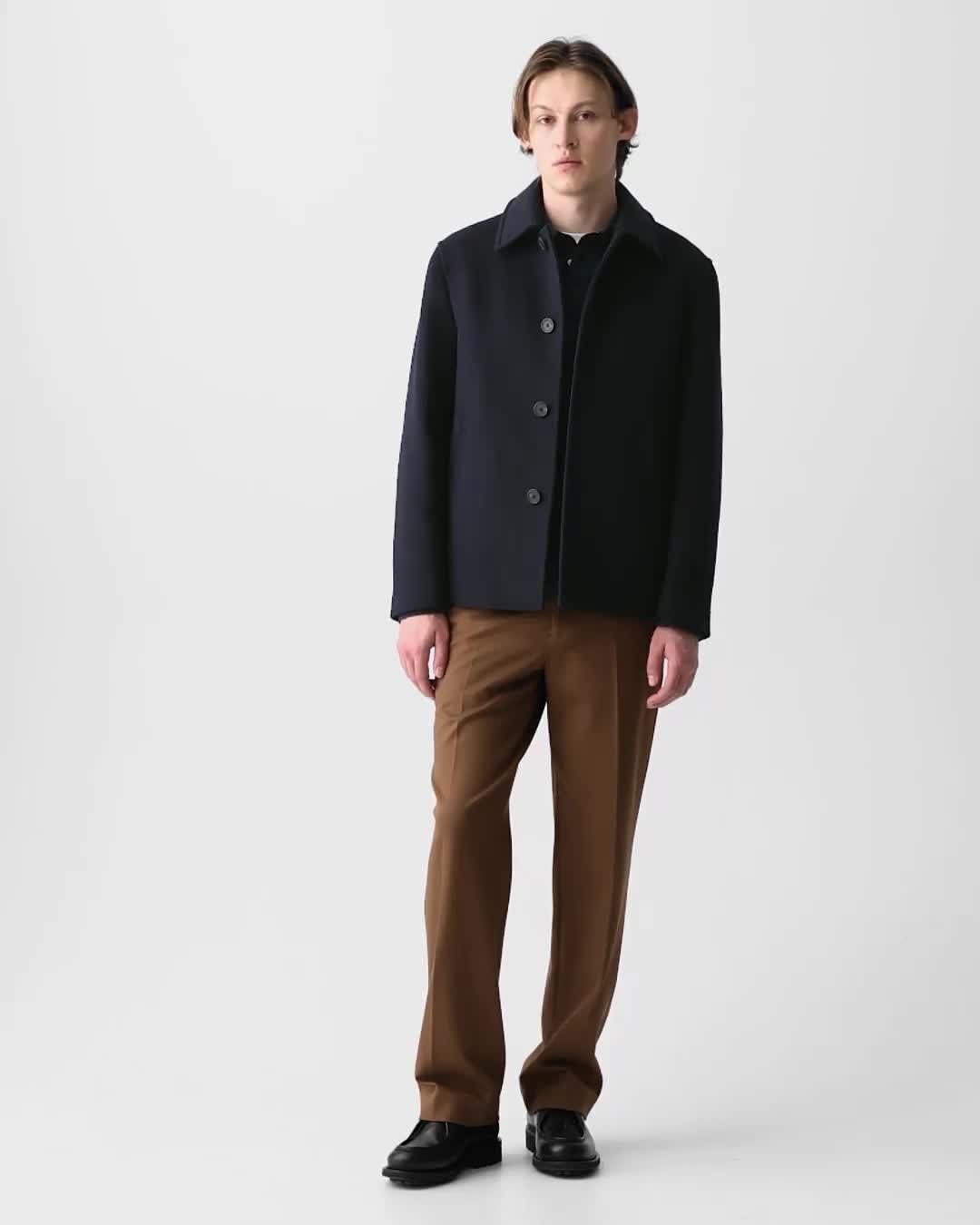 Men's Plush Melton Peacoat | Theory