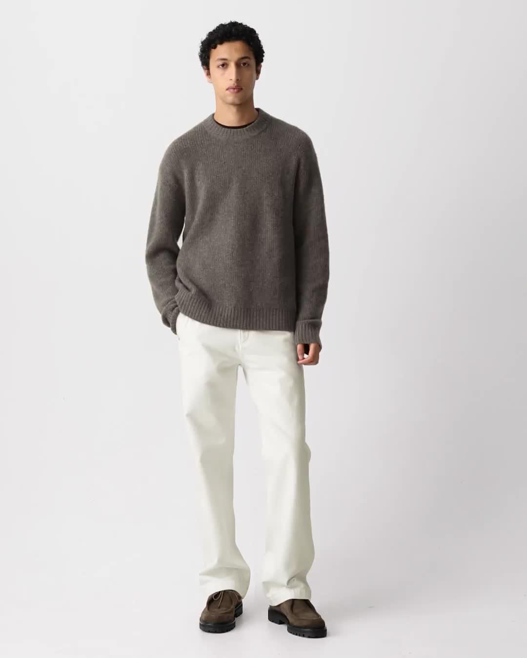 Relaxed Crewneck Sweater in Astor Wool