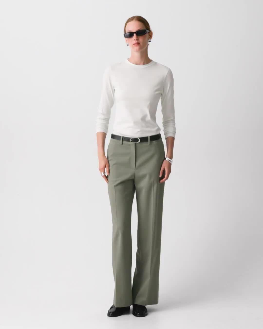 Classic Straight Pant in Wool Gabardine