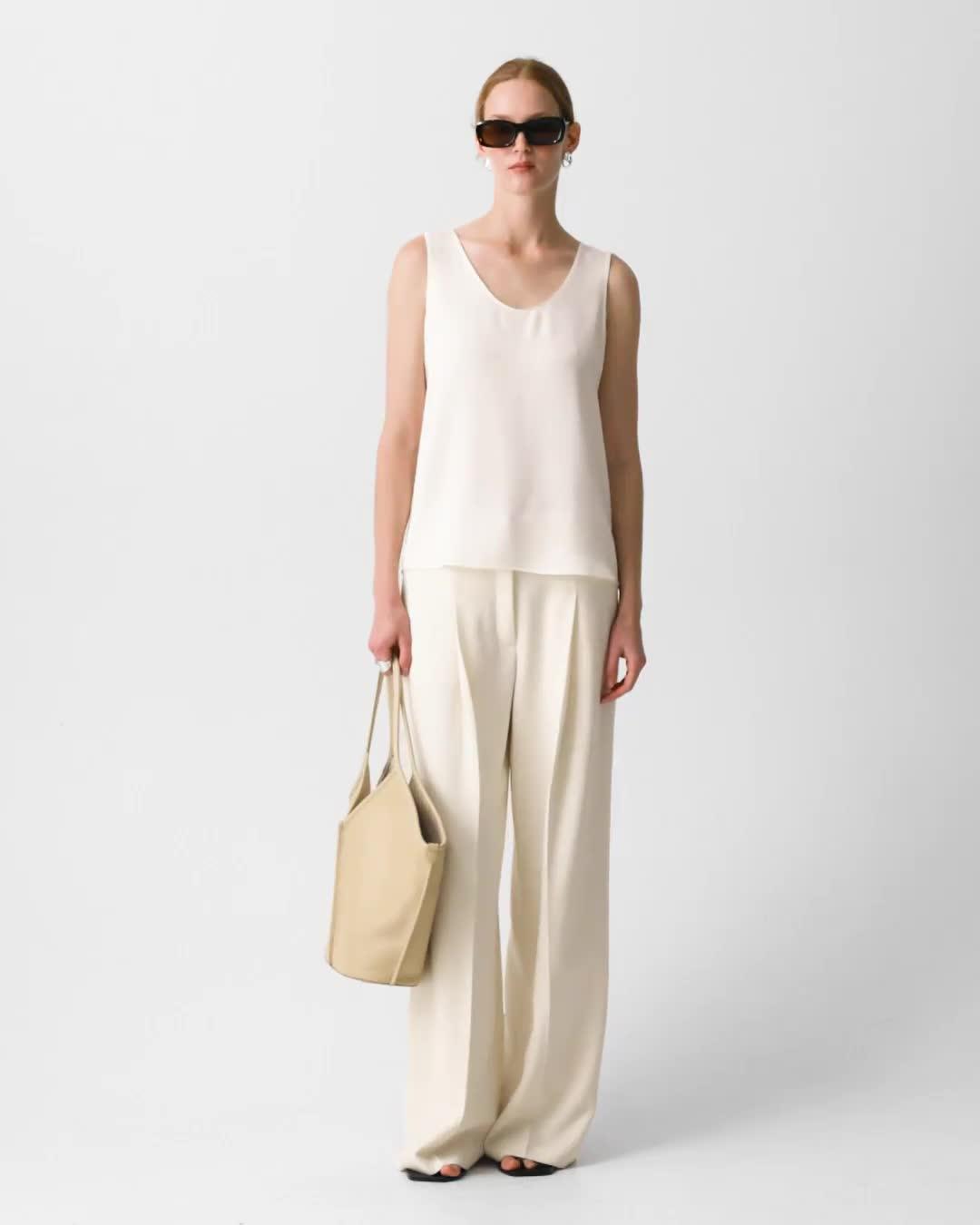 Straight Shell Top in Silk Georgette