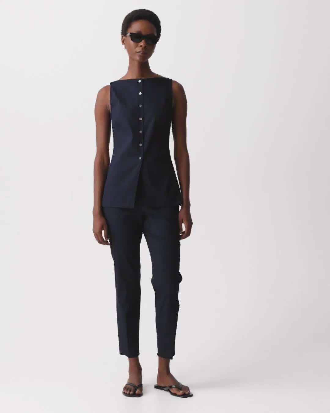 Boatneck Cutaway Top in Good Linen