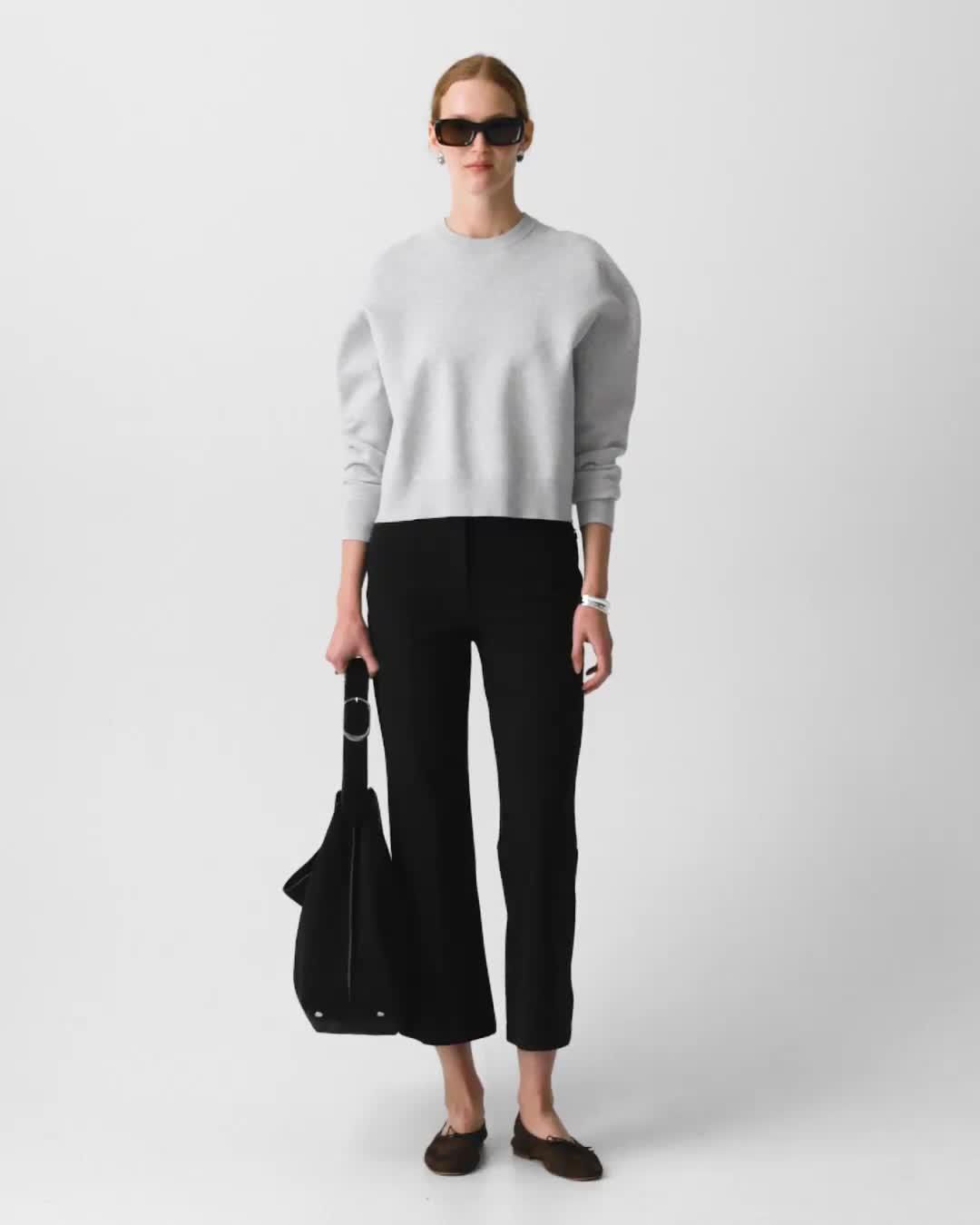 Seamed Kick Pant in Stretch Cotton-Blend