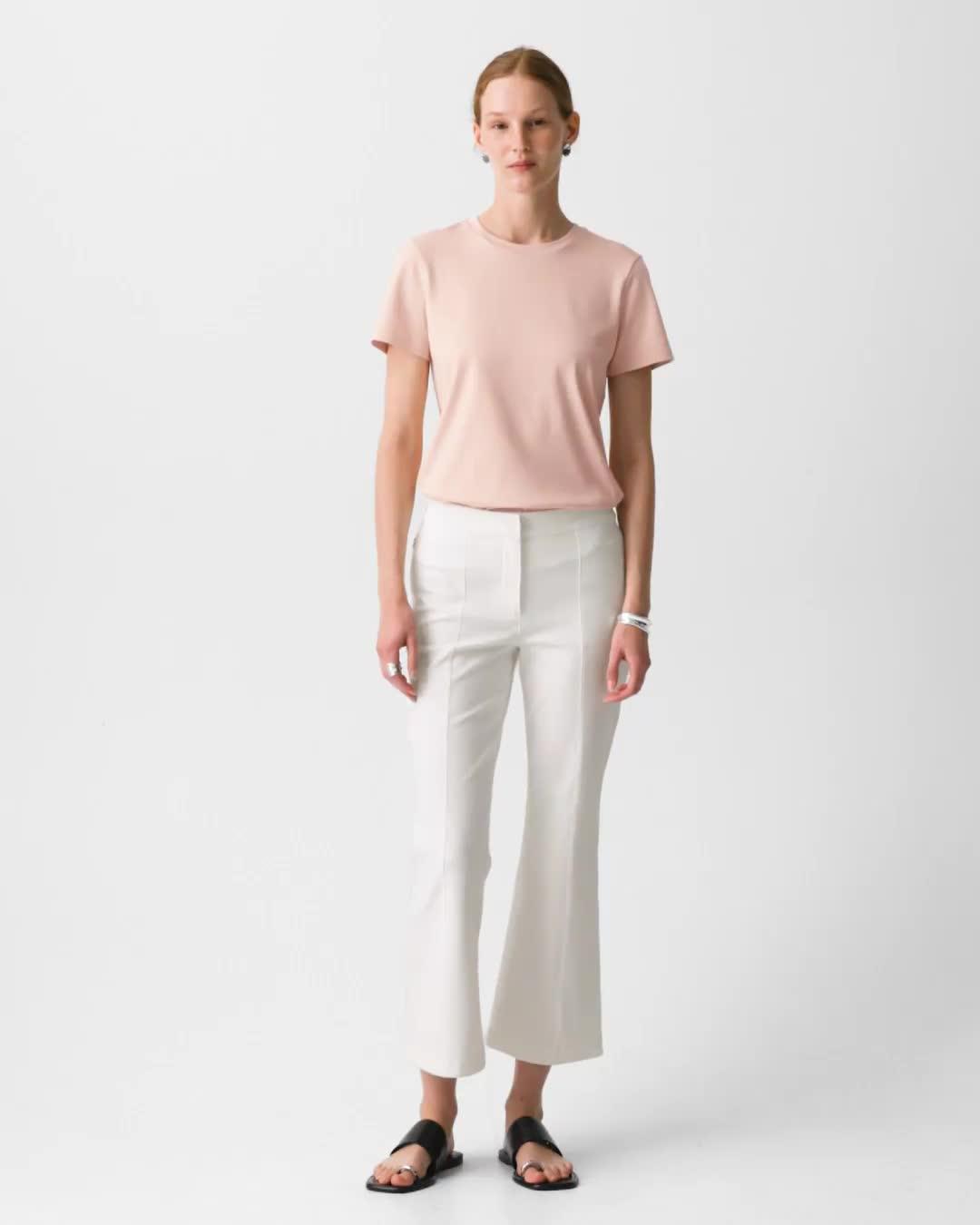 Seamed Kick Pant in Stretch Cotton-Blend