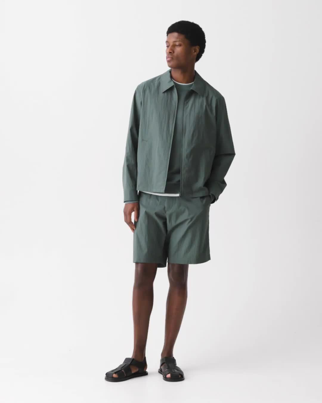 City Zip Jacket in Textured Nylon