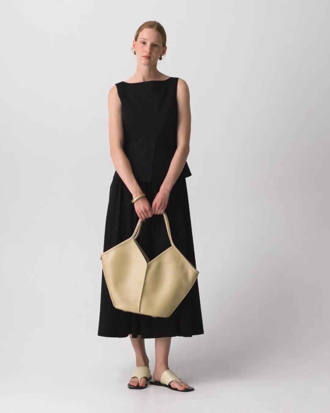 Boatneck Midi Dress in Relaxed Poplin