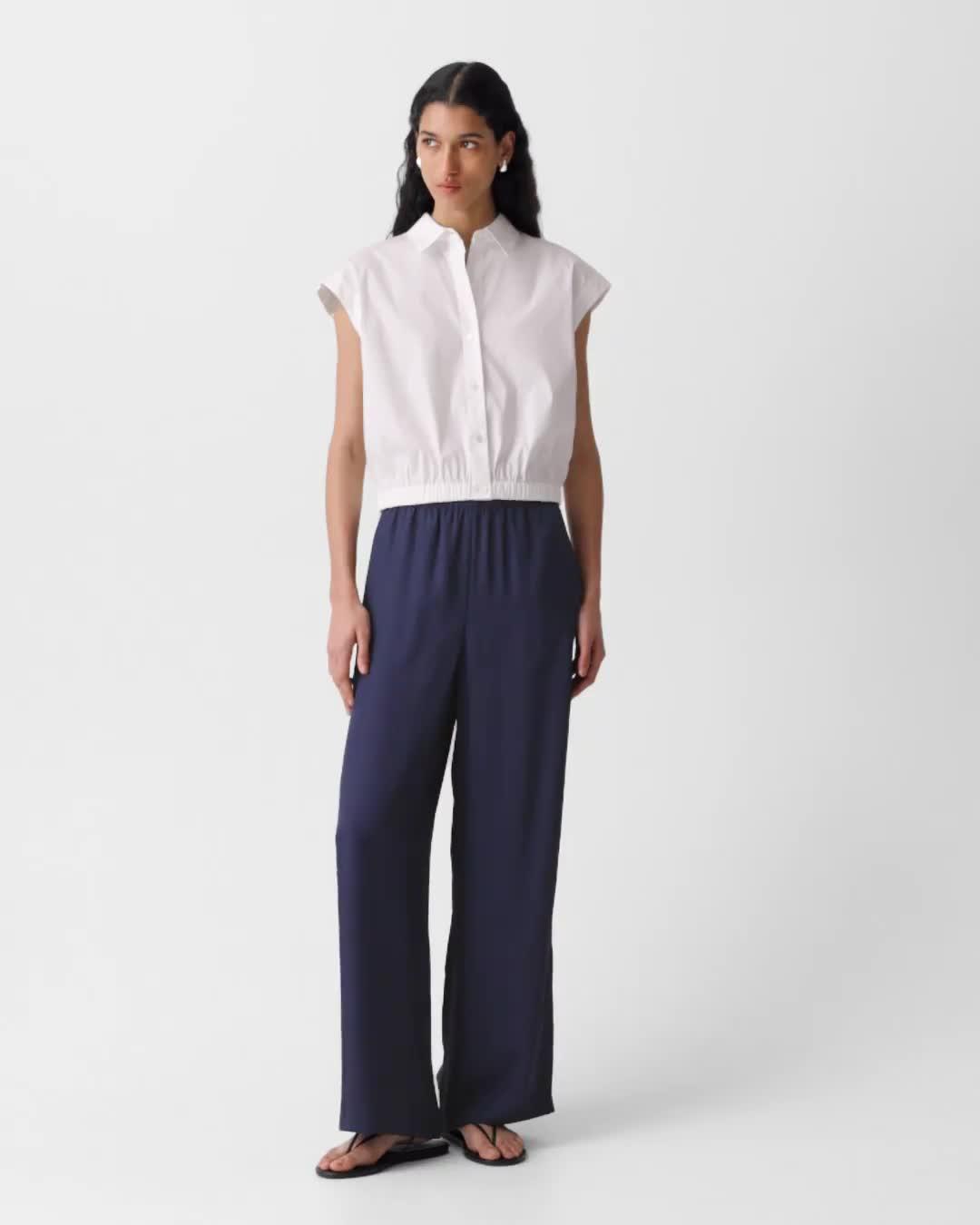 Vented Pull-On Pant in Washed Twill