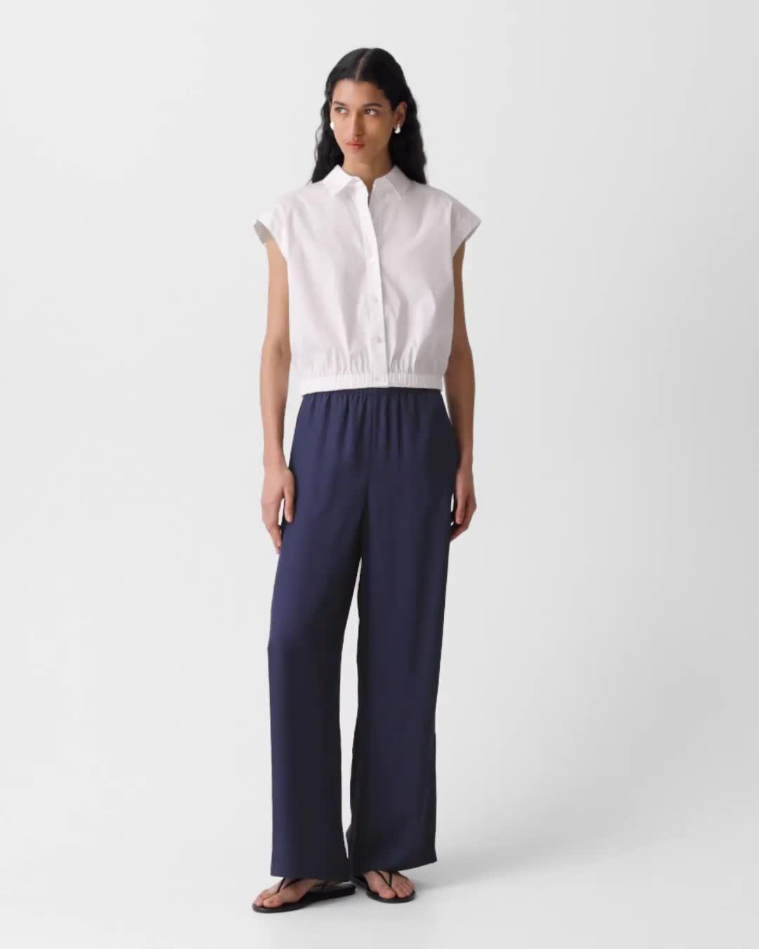 Cap-Sleeve Shirt in Good Poplin